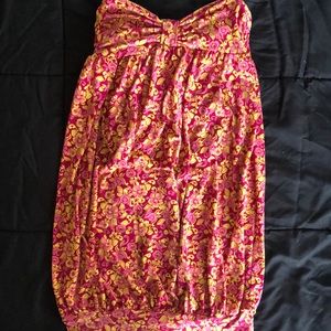 Pink yellow flower 🌸 dress size S